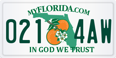 FL license plate 0214AW