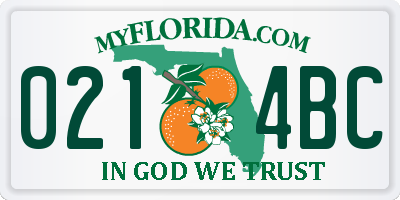 FL license plate 0214BC
