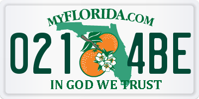 FL license plate 0214BE
