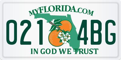 FL license plate 0214BG