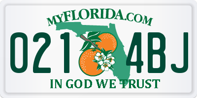 FL license plate 0214BJ