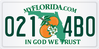 FL license plate 0214BO
