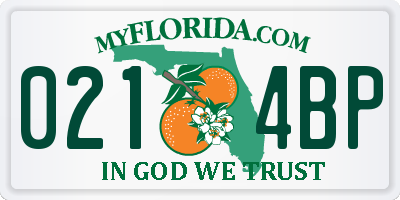 FL license plate 0214BP