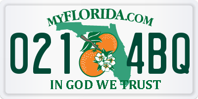 FL license plate 0214BQ