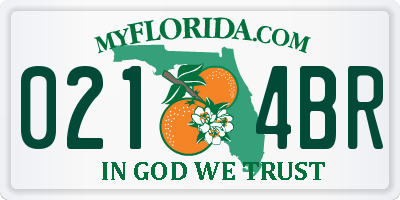 FL license plate 0214BR
