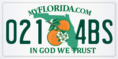 FL license plate 0214BS