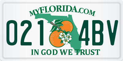 FL license plate 0214BV