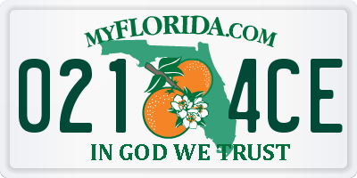 FL license plate 0214CE
