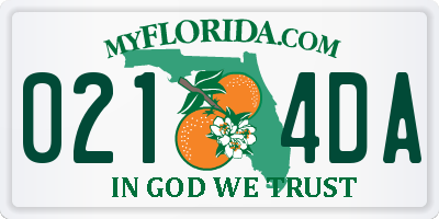 FL license plate 0214DA