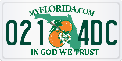 FL license plate 0214DC