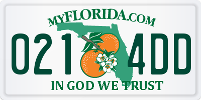 FL license plate 0214DD