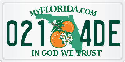 FL license plate 0214DE