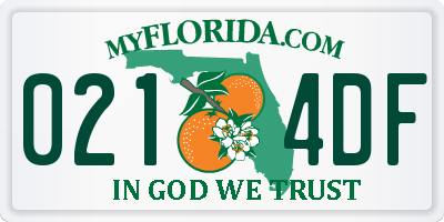 FL license plate 0214DF