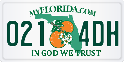 FL license plate 0214DH