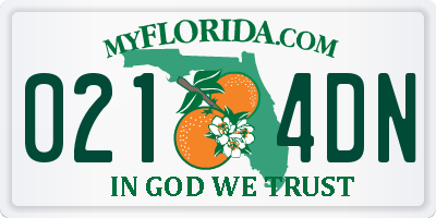 FL license plate 0214DN