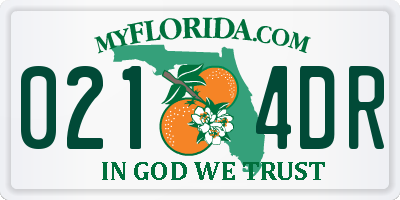 FL license plate 0214DR