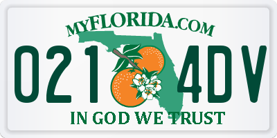 FL license plate 0214DV