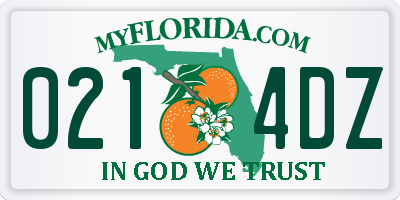 FL license plate 0214DZ