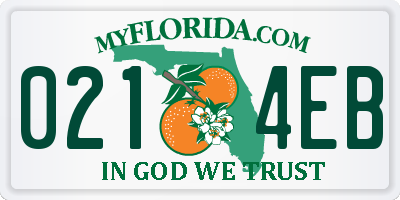 FL license plate 0214EB
