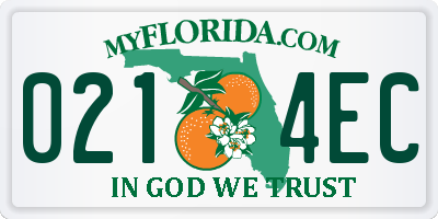 FL license plate 0214EC