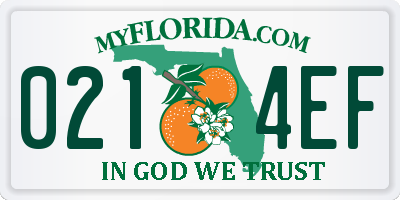 FL license plate 0214EF