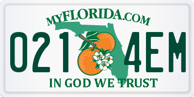 FL license plate 0214EM