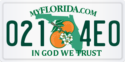 FL license plate 0214EO