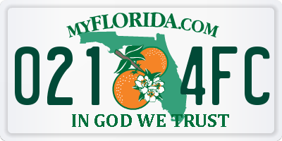 FL license plate 0214FC