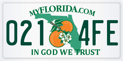 FL license plate 0214FE