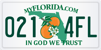 FL license plate 0214FL