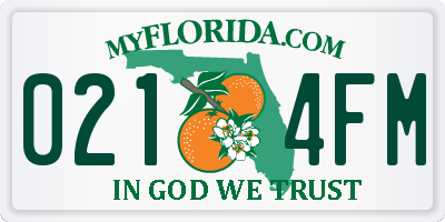 FL license plate 0214FM