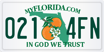 FL license plate 0214FN
