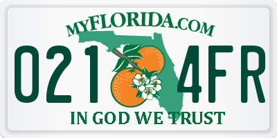 FL license plate 0214FR
