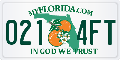 FL license plate 0214FT