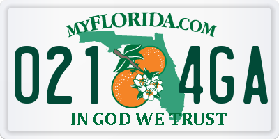 FL license plate 0214GA
