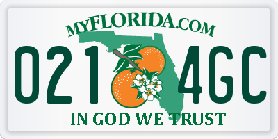 FL license plate 0214GC