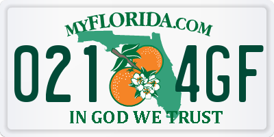 FL license plate 0214GF