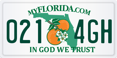 FL license plate 0214GH