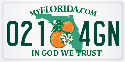 FL license plate 0214GN