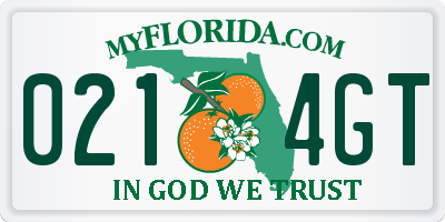 FL license plate 0214GT