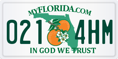 FL license plate 0214HM