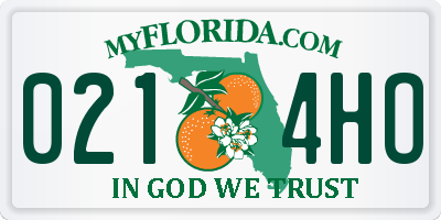 FL license plate 0214HO
