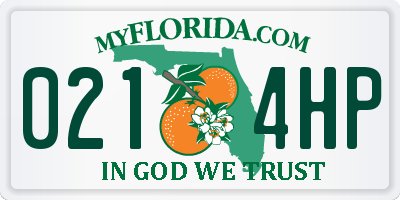FL license plate 0214HP