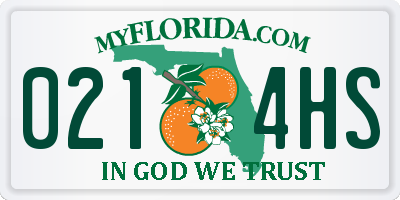 FL license plate 0214HS