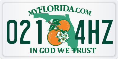 FL license plate 0214HZ