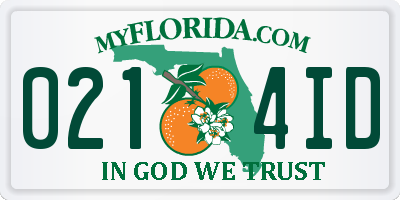 FL license plate 0214ID