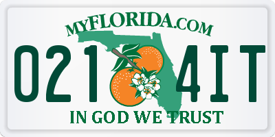 FL license plate 0214IT