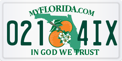 FL license plate 0214IX
