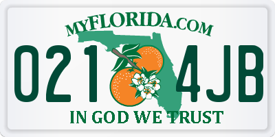 FL license plate 0214JB