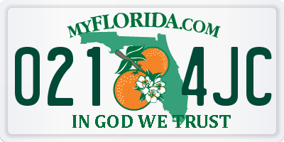 FL license plate 0214JC